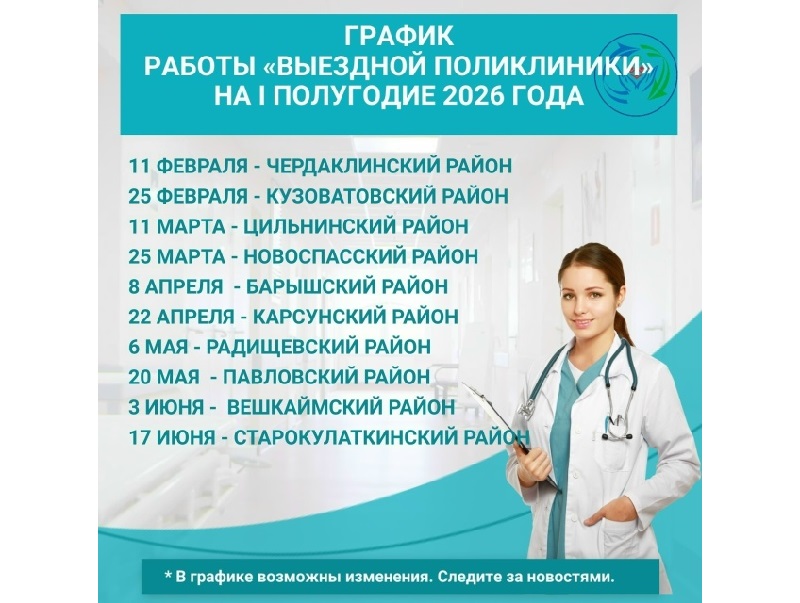 11 февраля на территории нашего района будет работать «Выездная поликлиника».