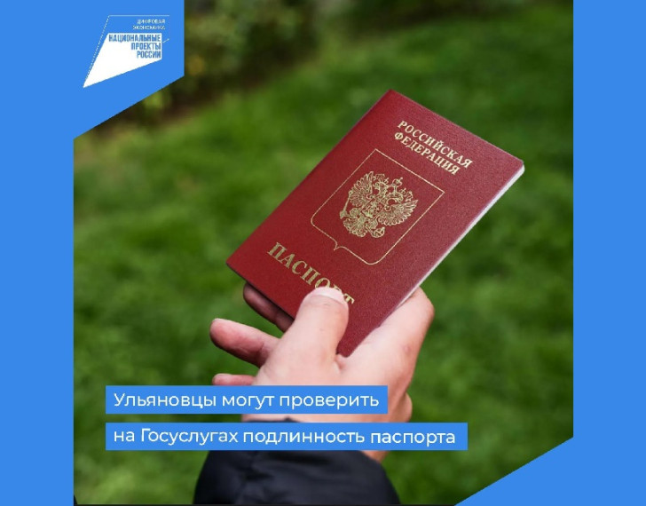 Ульяновцы могут проверить на Госуслугах подлинность паспорта.